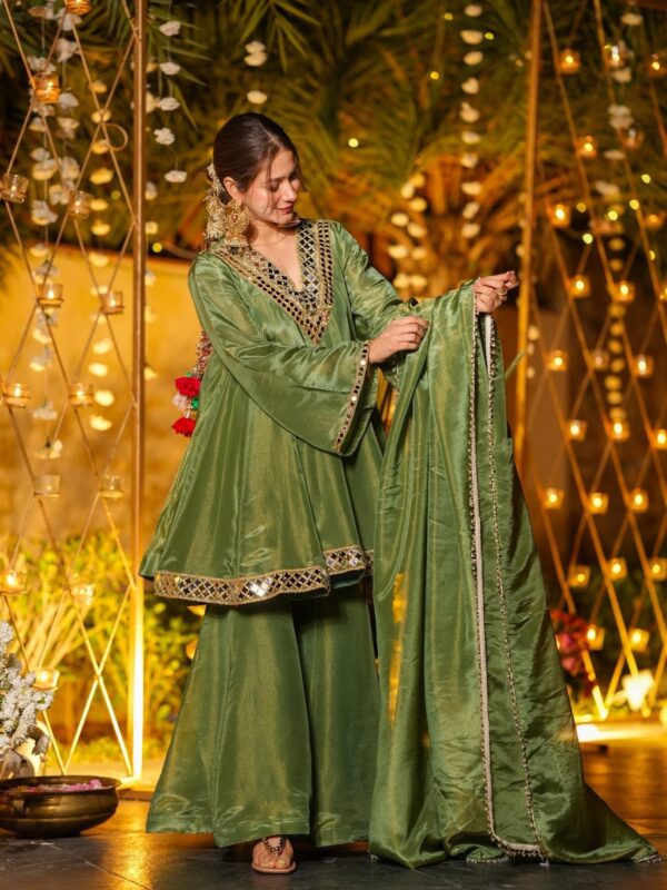 Nausheen Sheesha Zari Silk Sharara Set